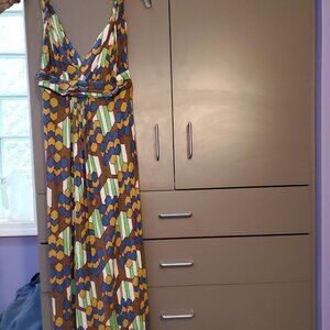 T Bags Maxi Geometric Print Dress Small